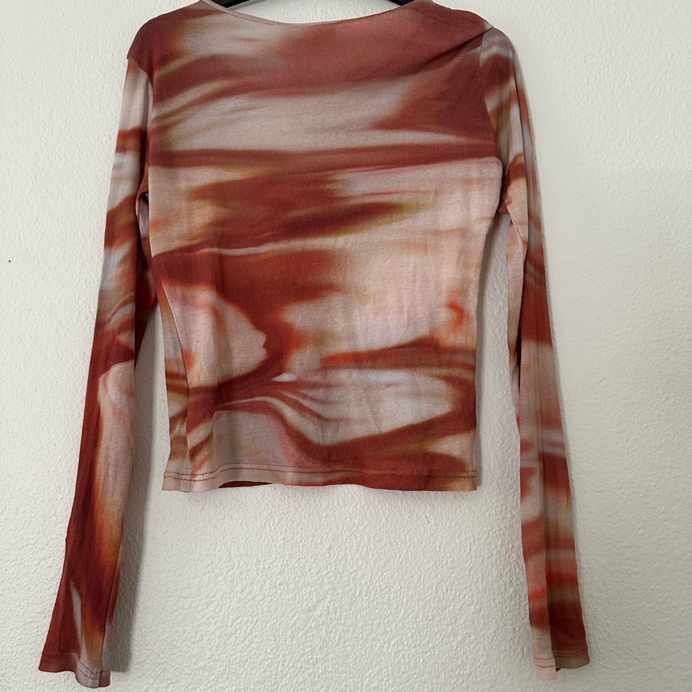 Weekday Ready Long Sleeve Top in Red Daze - Picture 3 of 6